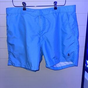 Retromarine Swim Trunks Mens Large Blue Good Anchor Logo Mesh Lined Board Shorts